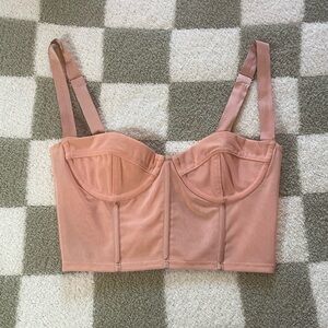 Oh Polly Borderline Mesh Underwired Corset Crop Top